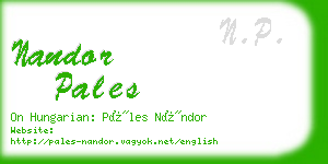 nandor pales business card